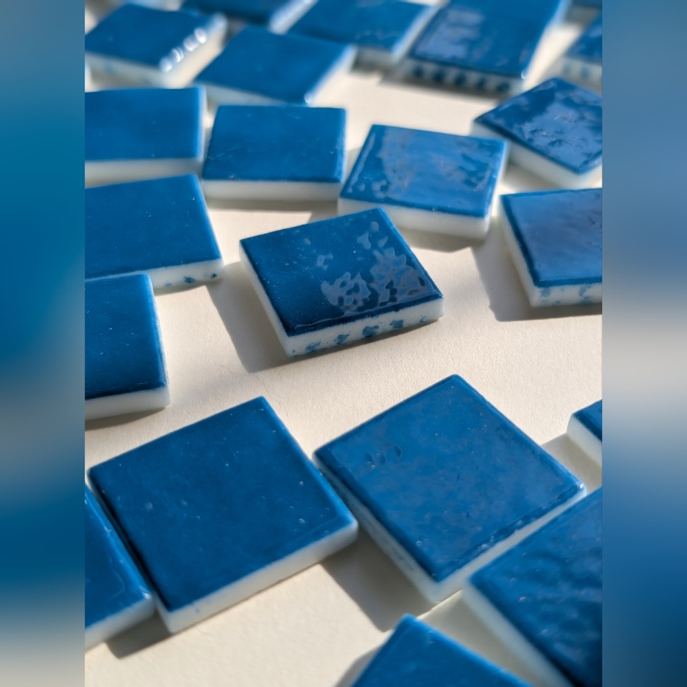 Aqua-Coated Glass Tiles 1"x1" (25mm) for Mosaic Art